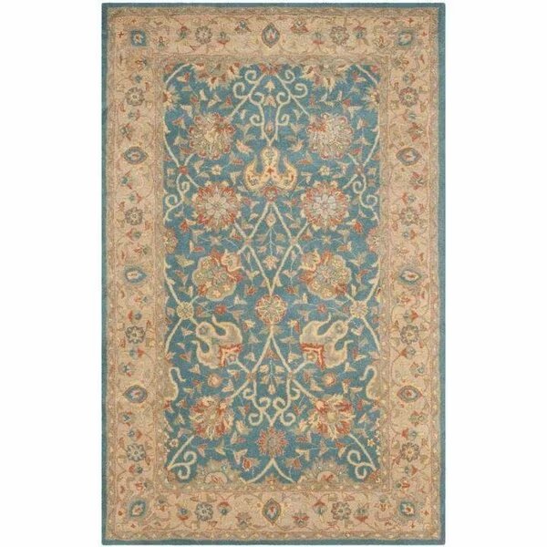 7 ft.-6 in. x 9 ft.-6 in. Oval Traditional Antiquity- Blue Hand Tufted Rug, Safavieh, Mfr#: AT21E-8OV